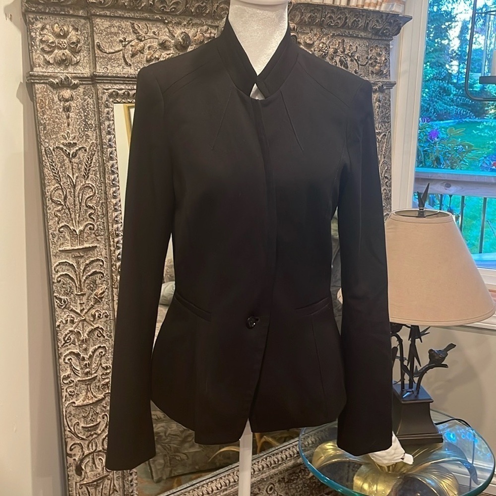 White House Black Market sz 10 lined black tailored blazer pockets